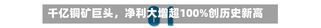 千亿铜矿巨头	，净利大增超100%创历史新高-第3张图片