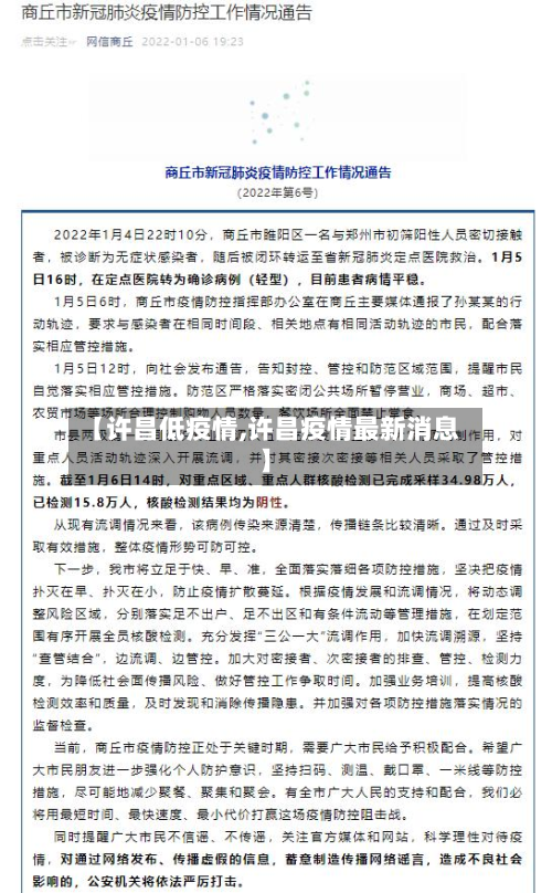 【许昌低疫情,许昌疫情最新消息】-第1张图片