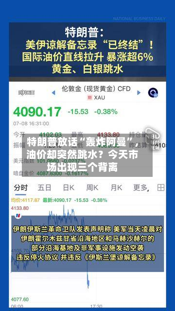 特朗普放话“轰炸阿曼”，油价却突然跳水？今天市场出现三个背离-第3张图片