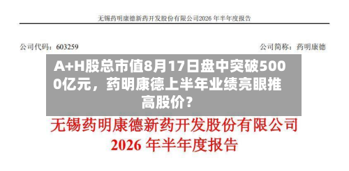A+H股总市值8月17日盘中突破5000亿元，药明康德上半年业绩亮眼推高股价？-第1张图片