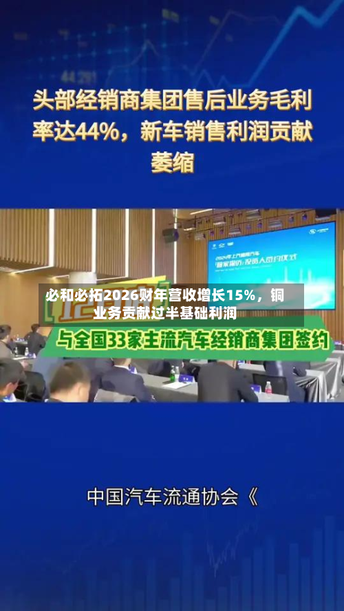 必和必拓2026财年营收增长15%，铜业务贡献过半基础利润-第1张图片