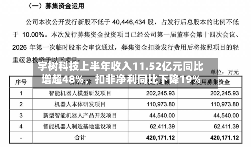 宇树科技上半年收入11.52亿元同比增超48%	，扣非净利同比下降19%-第1张图片