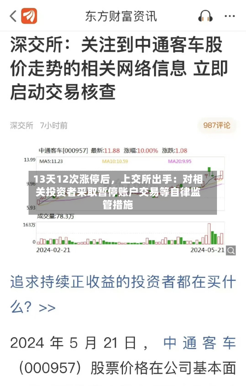 13天12次涨停后，上交所出手：对相关投资者采取暂停账户交易等自律监管措施-第2张图片