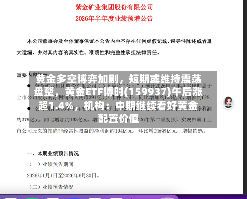 黄金多空博弈加剧，短期或维持震荡盘整，黄金ETF博时(159937)午后涨超1.4%	，机构：中期继续看好黄金配置价值-第3张图片