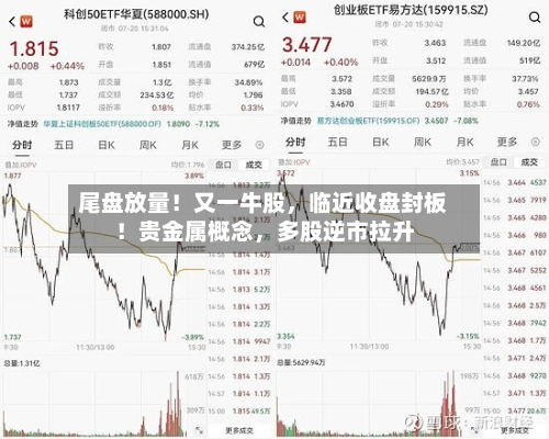 尾盘放量！又一牛股，临近收盘封板！贵金属概念，多股逆市拉升-第3张图片