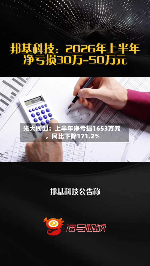光大同创：上半年净亏损1653万元	，同比下降171.2%-第2张图片