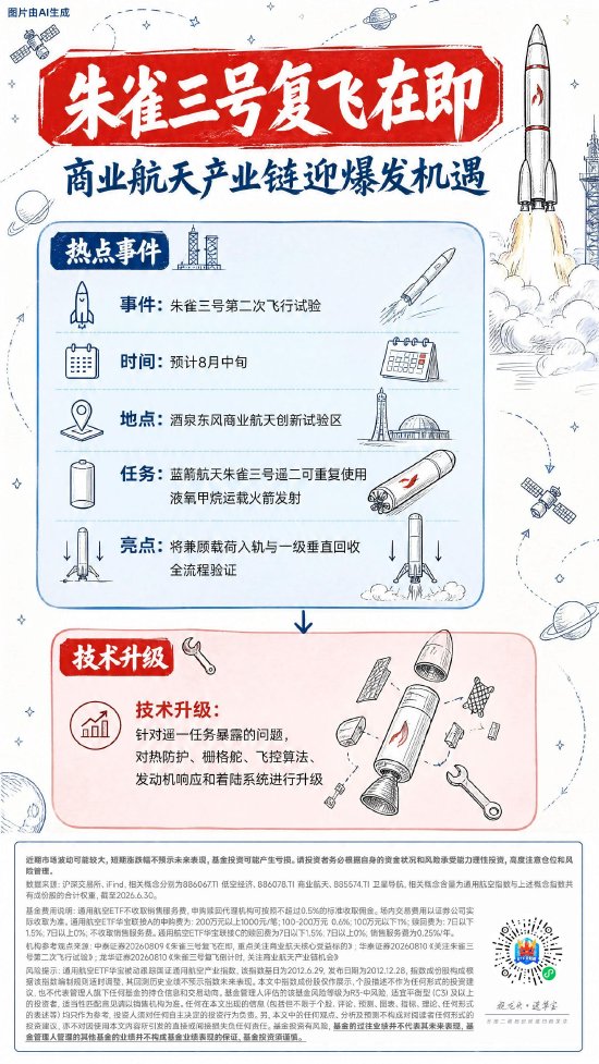 朱雀三号复飞在即，商业航天迎爆发机遇｜通用航空ETF华宝（159231）